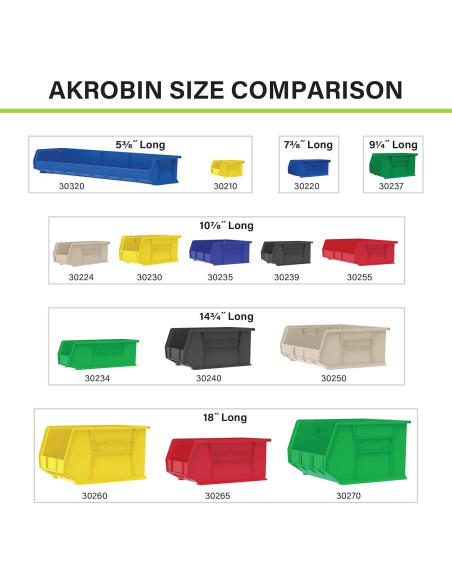 Bins de Almacenamiento Apilables Akro-Mils 30240, 12 Piezas, 27.2 kg