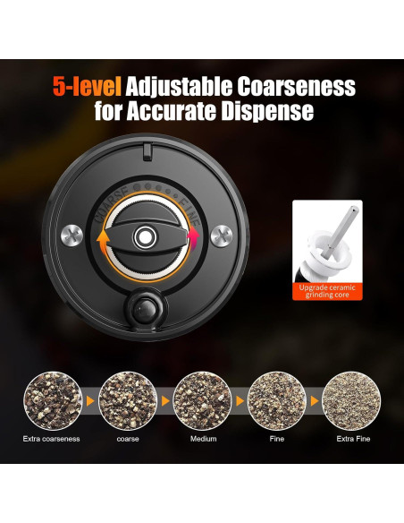 Molino de Sal y Pimienta Eléctrico DIJEE Recargable USB 95ml