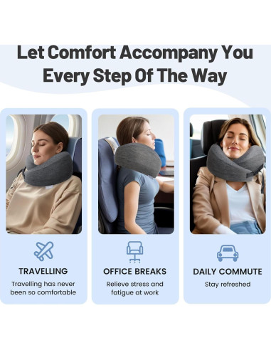 Almohada de Viaje JSELF de Espuma Viscoelástica Ergonomica