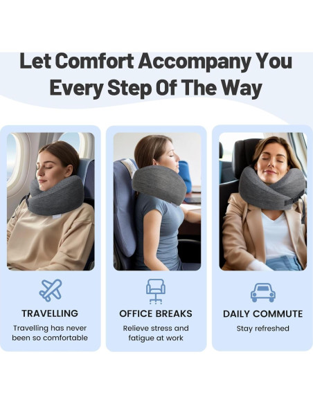 Almohada de Viaje JSELF de Espuma Viscoelástica Ergonomica