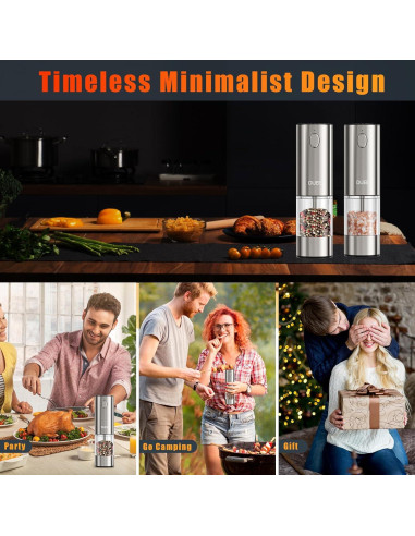 Molino de Sal y Pimienta Eléctrico DIJEE Recargable USB 95ml