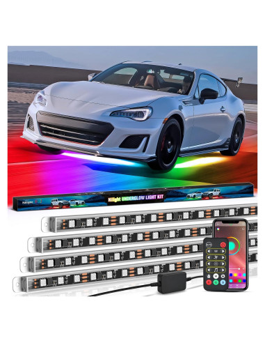 Tiras de Luz LED Nilight 4Pcs Aluminio RGB Impermeable