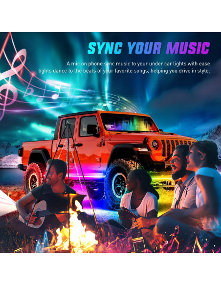 Tiras de Luz LED Nilight 4Pcs Aluminio RGB Impermeable