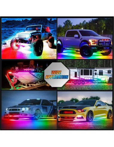 Tiras de Luz LED Nilight 4Pcs Aluminio RGB Impermeable