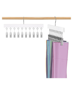 Organizador de Closet HzTinT - 2 Perchas de Madera Blancas