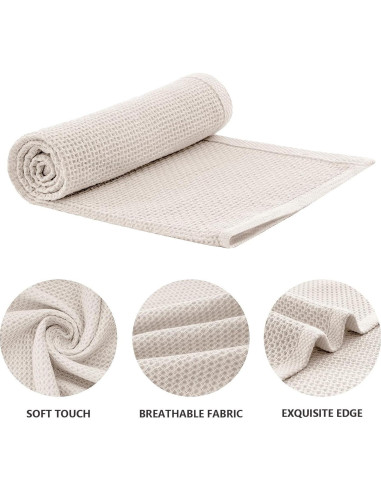 Toallas de Cocina de Algodón Joybest - Paquete de 4, 45.7x71.1 cm, Beige