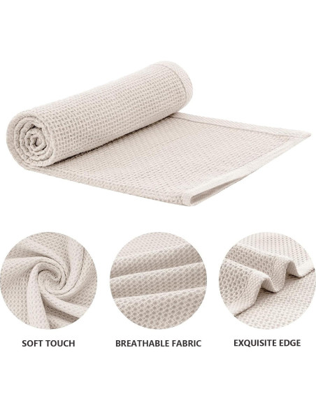 Toallas de Cocina de Algodón Joybest - Paquete de 4, 45.7x71.1 cm, Beige