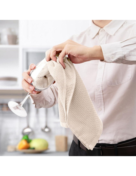 Toallas de Cocina de Algodón Joybest - Paquete de 4, 45.7x71.1 cm, Beige