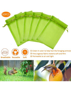 50 Bolsas de Malla Verde para Frutas Miuezuth 22.86x15.24 cm 2