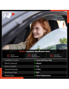 Regulador de Ventana Eléctrico A-Premium Lado Izquierdo Toyota Corolla 2019-2023 2