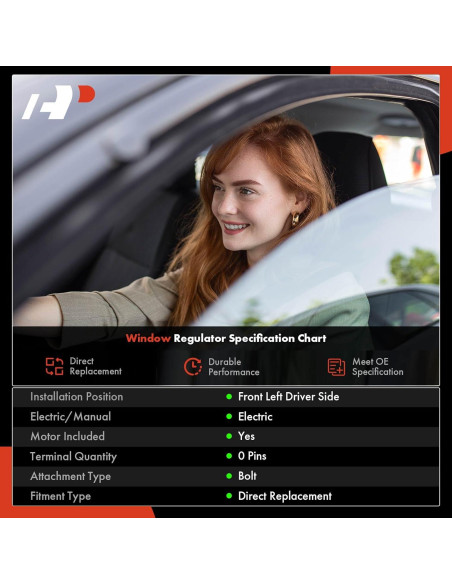 Regulador de Ventana Eléctrico A-Premium Lado Izquierdo Toyota Corolla 2019-2023
