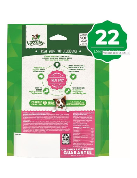 Golosinas Dentales para Cachorros Greenies Puppy 170 g