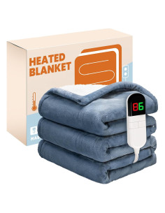 Manta Eléctrica Calentada PTQ 127x152cm Franela Azul 6 Niveles