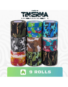 9 Rollos de Venda Autoadhesiva Elástica Multi-Camuflaje TIMERMA 2