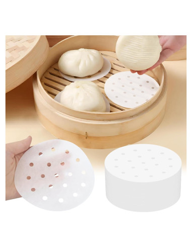 200 Forros de Papel para Freidora de Aire 5" HTBMALL Antiadherente