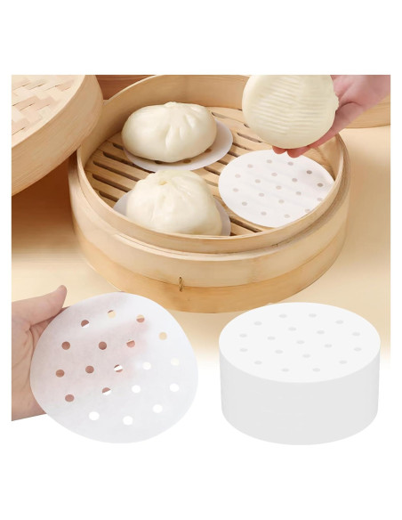 200 Forros de Papel para Freidora de Aire 5" HTBMALL Antiadherente