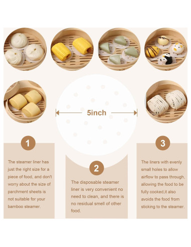 200 Forros de Papel para Freidora de Aire 5" HTBMALL Antiadherente