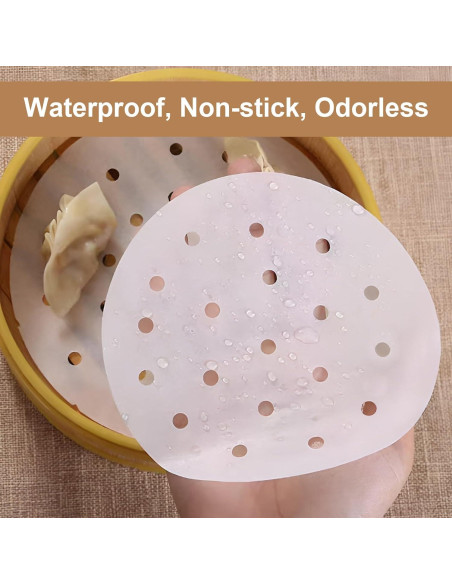 200 Forros de Papel para Freidora de Aire 5" HTBMALL Antiadherente