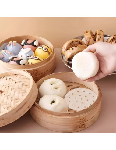 200 Forros de Papel para Freidora de Aire 5" HTBMALL Antiadherente