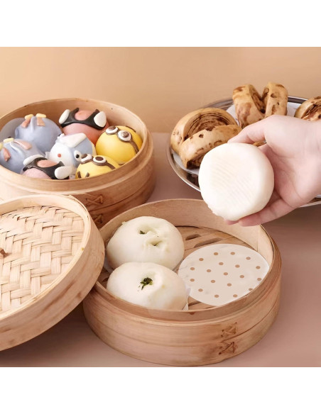 200 Forros de Papel para Freidora de Aire 5" HTBMALL Antiadherente