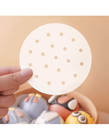 200 Forros de Papel para Freidora de Aire 5" HTBMALL Antiadherente