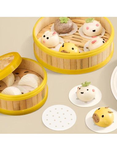 200 Forros de Papel para Freidora de Aire 5" HTBMALL Antiadherente