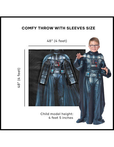 Manta Comfy Northwest Juvenil Darth Vader 121.92x121.92 cm