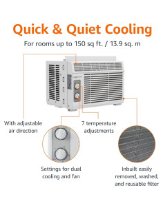 Aire Acondicionado de Ventana Amazon Basics 5000 BTU Blanco 2