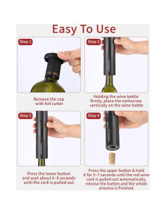 Abridor de Vino Eléctrico MAGDEN a Batería con Cortador 2