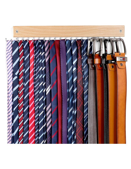Organizador de Corbatas y Cinturones OTECKK con 20 Ganchos