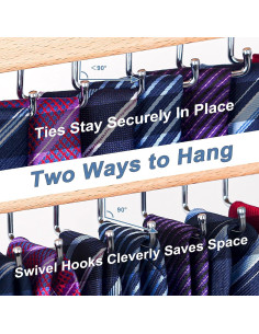 Organizador de Corbatas y Cinturones OTECKK con 20 Ganchos 2