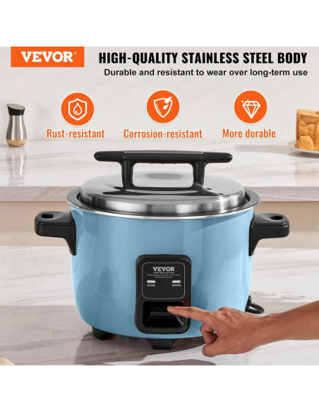 Olla Arrocera Comercial VEVOR 8L 40 Tazas Antiadherente