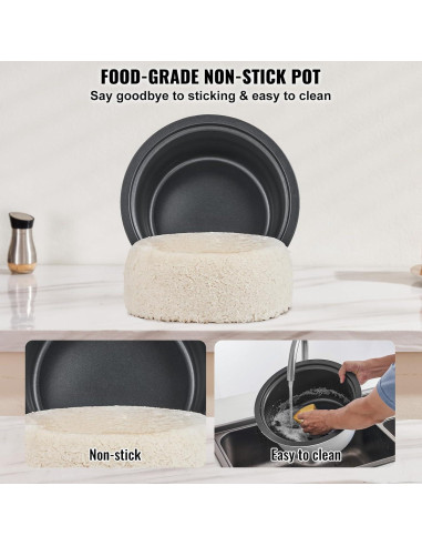 Olla Arrocera Comercial VEVOR 8L 40 Tazas Antiadherente