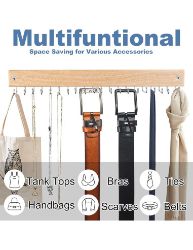 Organizador de Corbatas y Cinturones OTECKK con 20 Ganchos