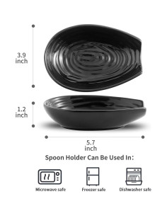 Soporte para Cuchara Hasense de Cerámica Negro 14.5x10.2cm 2