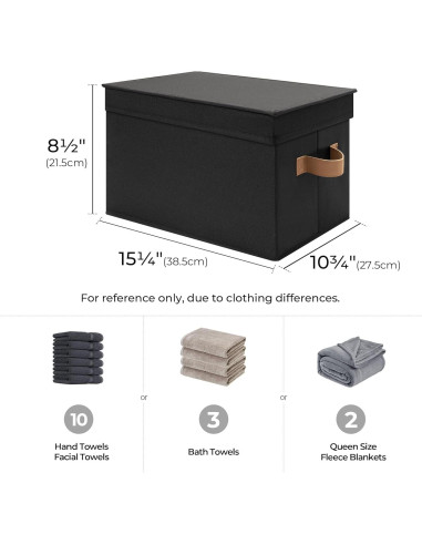 Cajas de Almacenamiento con Tapa StorageWorks, 3 Unidades, Grande, Negra