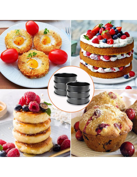 Juego de 6 Anillos para Muffin AIDOIT 10.5 cm Antiadherentes