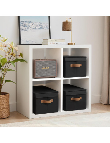 Cajas de Almacenamiento con Tapa StorageWorks, 3 Unidades, Grande, Negra