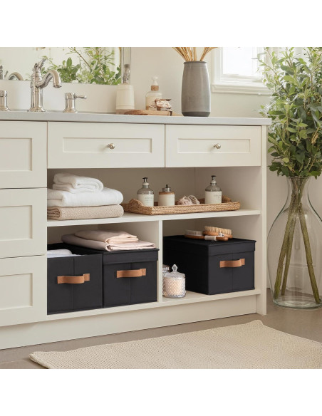 Cajas de Almacenamiento con Tapa StorageWorks, 3 Unidades, Grande, Negra