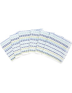 Juego de 6 Paños de Mopa de Bar RITZ Algodón 30x30 cm Verde Azul 2