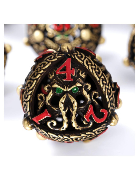 Juego de Dados Redondos de Metal Soar Forge - Cthulhu Bronce Antiguo