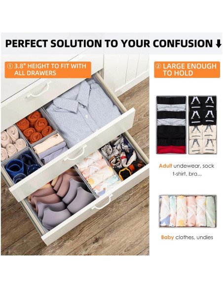 Organizadores de Cajones Criusia 15 Piezas Tela Plegables Gris Organizadores de Cajones Criusia 15 Piezas Tela Plegables Gris