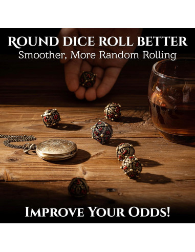 Juego de Dados Redondos de Metal Soar Forge - Cthulhu Bronce Antiguo