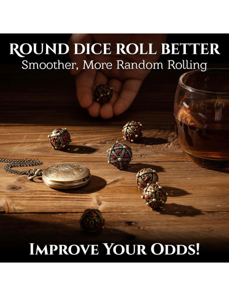 Juego de Dados Redondos de Metal Soar Forge - Cthulhu Bronce Antiguo