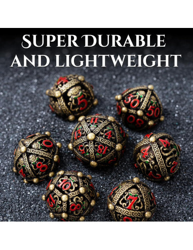 Juego de Dados Redondos de Metal Soar Forge - Cthulhu Bronce Antiguo