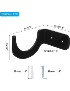 Soporte de Pared para Sable de Luz PATIKIL Negro - 2 Pares 2