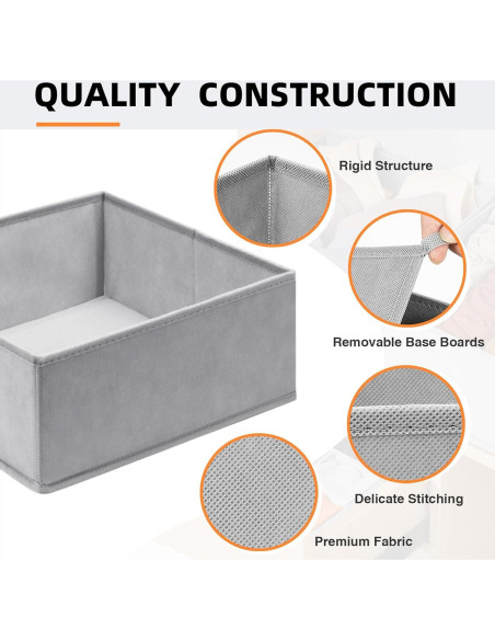 Organizadores de Cajones Criusia 15 Piezas Tela Plegables Gris Organizadores de Cajones Criusia 15 Piezas Tela Plegables Gris