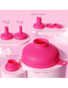 Juego de Embudos de Cocina Pisol con 5 Picos y 2 Filtros 2