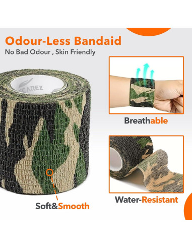 Venda Autoadhesiva Wecarez 5 cm x 4.57 m Camuflaje 24 PCS