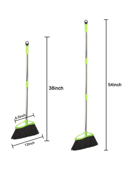 Escobas de Interior Dodifker 3 Paquetes Cerdas Suaves Verde